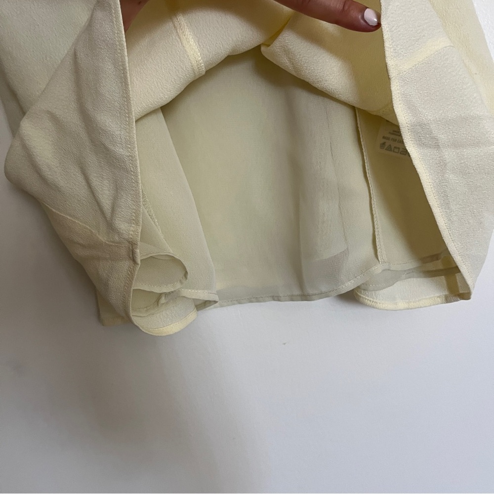 Aritzia Wilfred Fable Whipped Butter Yellow Pastel Viscose Rayon Mini Dress sz 6 - Picture 8 of 14